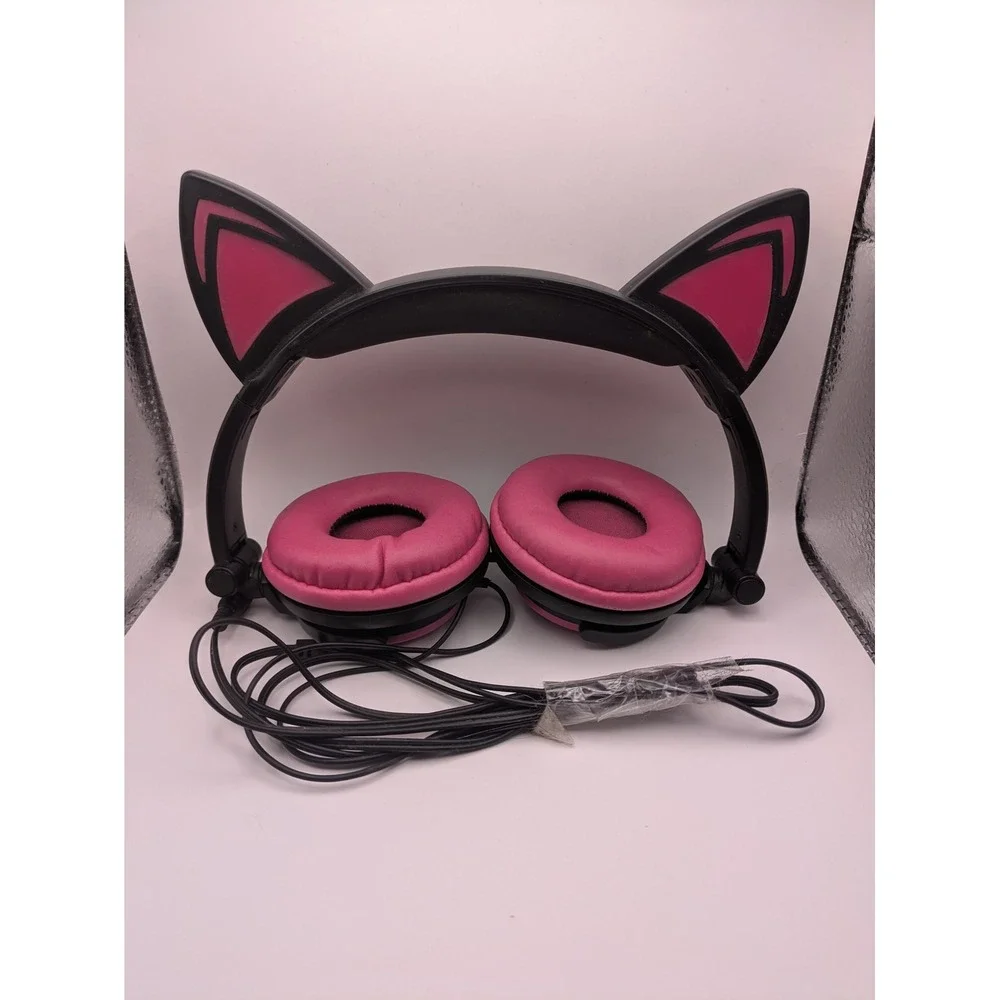 Cyber Acoustics Headphone Lot 4pk Kids Adult Black Pink Cat Unicorn Tested Works